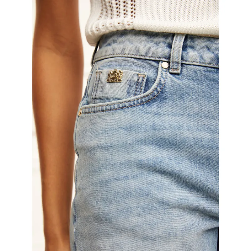 Holland Cooper High Rise Denim Short - Vintage Indigo-3